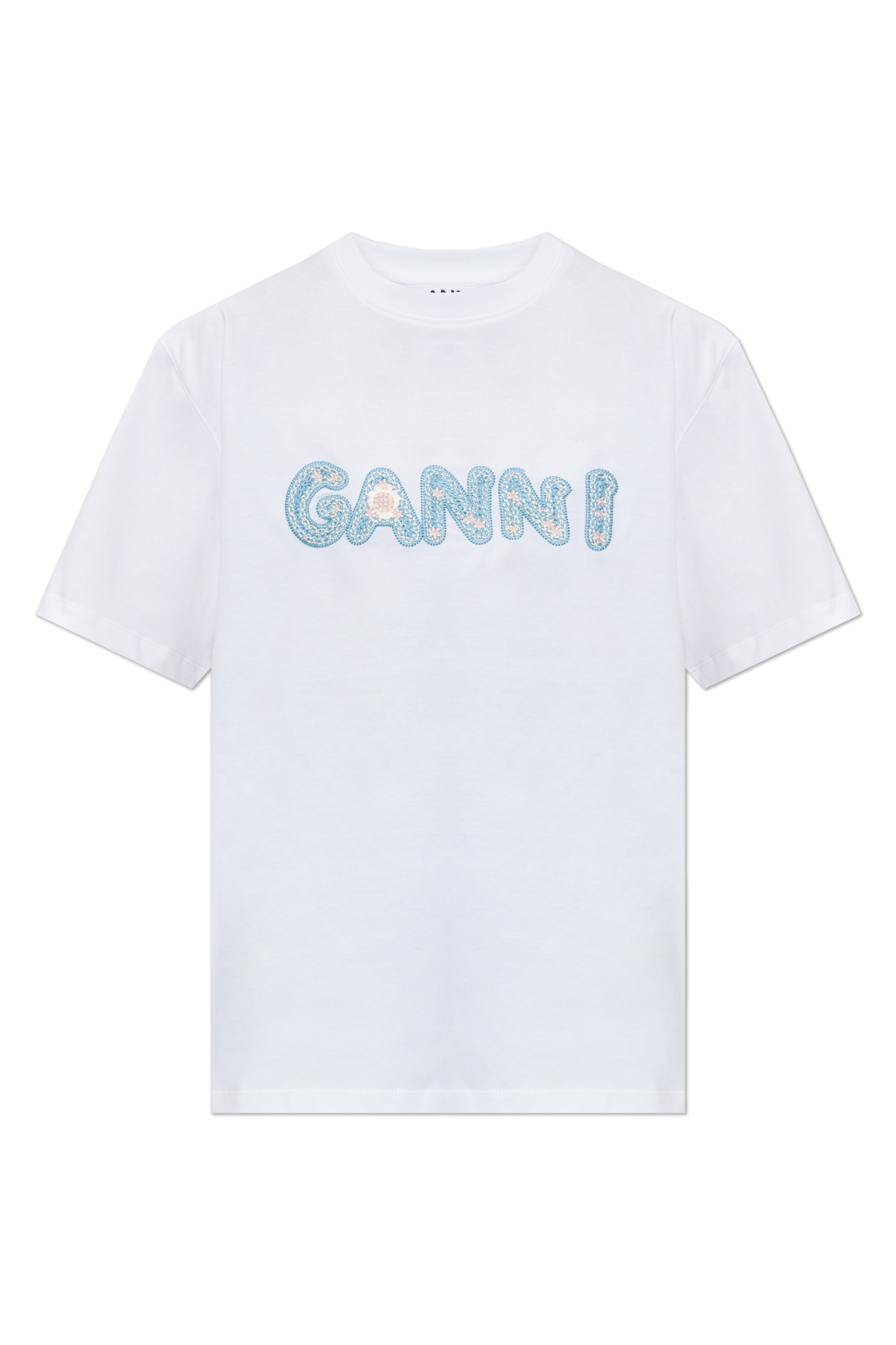 Ganni T-shirt with embroidered logo | Women's | Vitkac